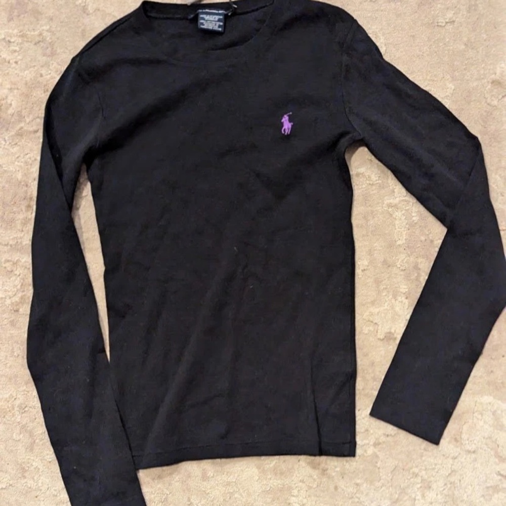 Vintage  y2k Ralph Lauren Black Longsleeve Tee Shirt unisex size xl